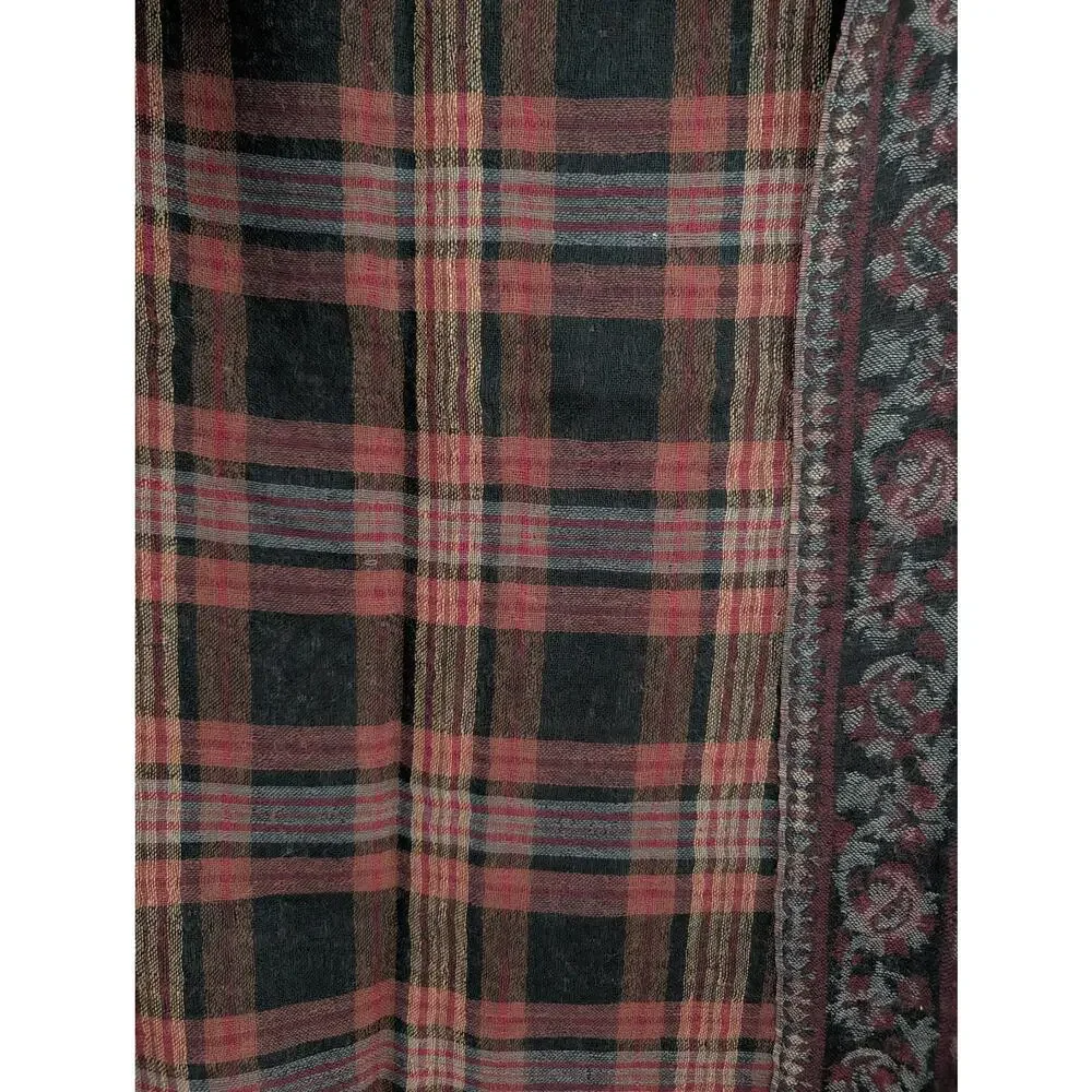 Kashmir Imports 100% Merino Wool Reversible Shawl / Wrap / Scarf